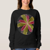 Roze groene anthracite Fantasy Flower Fractal Art Trui (Voorkant)