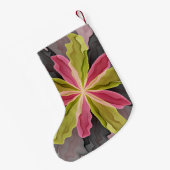 Roze groene anthracite Fantasy Flower Fractal Name Kleine Kerstsok (Achterkant (Hangend))