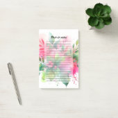 Roze Groene Aquarel Botanische Bloei Post-it® Notes (Kantoor)
