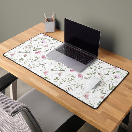 Roze Groene Aquarel Wilde Bloem Bureaumat