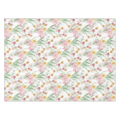 Roze Groene Aquarel Wilde Bloem Tafelkleed (Voorkant (Horizontaal))