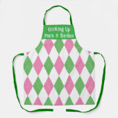 Roze & Groene Argyle Golf Schort – Aangepaste teks (Voorkant)