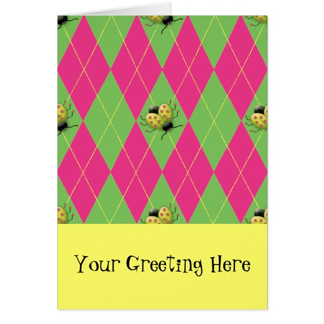 Roze & Groene Argyle Lieveheersbeestje (Voorkant)