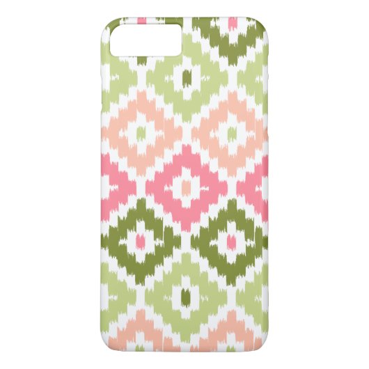 Roze groene Aztec tribale printplaat Ikat Diamond Case-Mate iPhone Case (Achterkant)