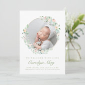 Roze groene Baby Foto van de Aankondiging van de g (Staand voorkant)