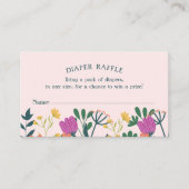 Roze groene Baby in Bloom Diaper Raffle Ticket (Voorkant)