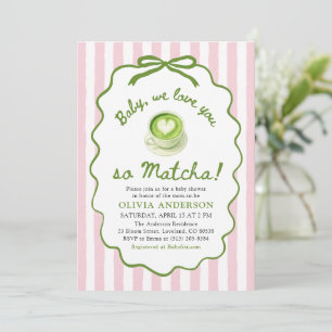 Roze Groene Baby We houden zoveel van je Matcha Ba Kaart