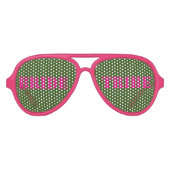 Roze groene bachelorette bride Tribe bril Aviator Zonnebril (Voorkant)