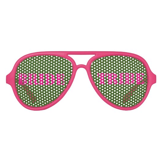 Roze groene bachelorette bride Tribe bril Aviator Zonnebril (Voorkant)