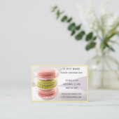 Roze Groene Bakkerij Baker Pastry Chef Macaron Visitekaartje (Staand voorkant)