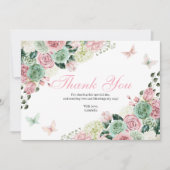 Roze & Groene betoverde tuin Bedankkaart (Voorkant)