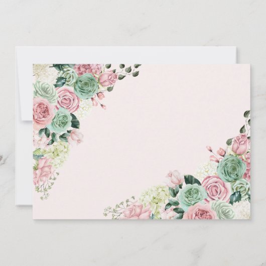 Roze & Groene betoverde tuin Bedankkaart (Achterkant)