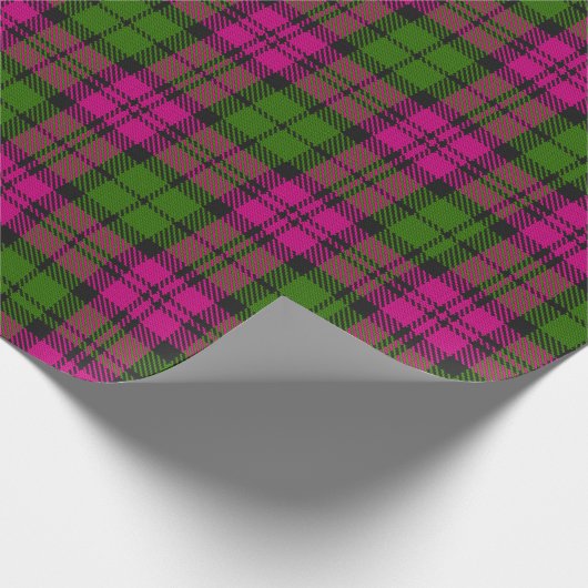 Roze Groene Blackwatch Campbell Tartan Plaid Cadeaupapier (Hoek)
