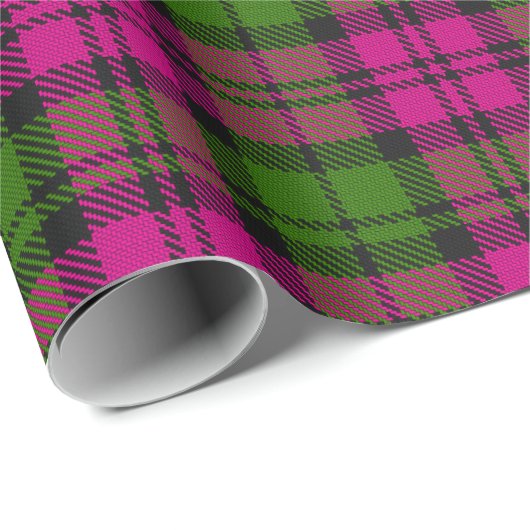 Roze Groene Blackwatch Campbell Tartan Plaid Cadeaupapier (Rol Hoek)