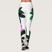 Roze & Groene Bladeren Broek Leggings (Achterkant)