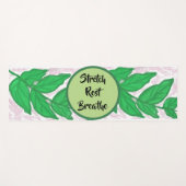 Roze Groene Bladeren Strekken Rust Ademen Yogamat (Voorkant (horizontaal))