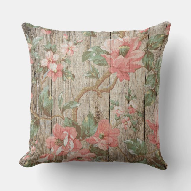  roze groene bladeren van fijne roze bladeren op h kussen (Voorkant)