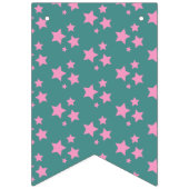 Roze groene blauwe Blauwgroen sterren Modern desig Vlaggetjes (Eerste vlag)