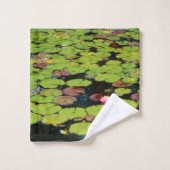 Roze groene blauwe bloem Fotoventilator in regen Bad Handdoek (Wasdoekje)