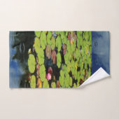 Roze groene blauwe bloem Fotoventilator in regen Bad Handdoek (Handdoek)