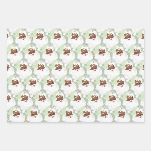 Roze groene blauwe  kerstcadeaus voor kerstmis met inpakpapier vel (Voorkant 2)