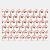 Roze groene blauwe kerstcadeaus voor kerstmis met inpakpapier vel (Voorkant)