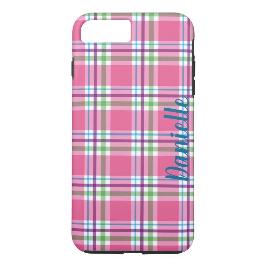 Roze, groene, blauwe, Paarse patroonnaam Case-Mate iPhone Case (Achterkant)