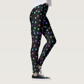 Roze groene blauwe Paarse stars patroon Leggings (Rechts)