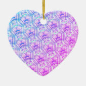 roze groene blauwe patroonkleur keramisch ornament (Voorkant)