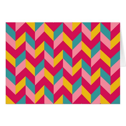 Roze groene blauwgele herringbone Chevron Pattern (Voorkant Horizontaal)