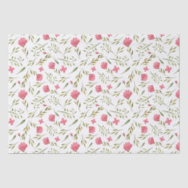 Roze Groene Bloem Bloemen Decoupage Tissuepapier