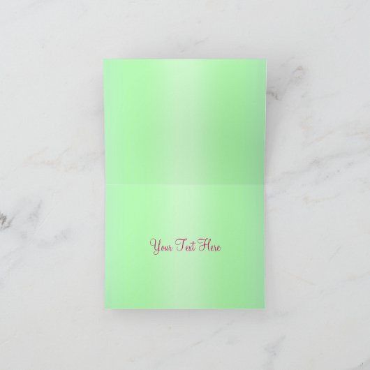 Roze/Groene Bloem & Bogen Dank u kaart (Binnen)