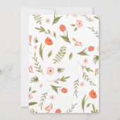 Roze Groene Bloem Krans Baby shower Uitnodiging (Achterkant)