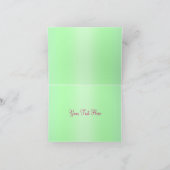 Roze/groene bloem & linten bedankkaart (Binnen)