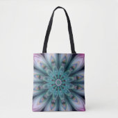 Roze & Groene Bloem Mandala Tas (Voorkant)