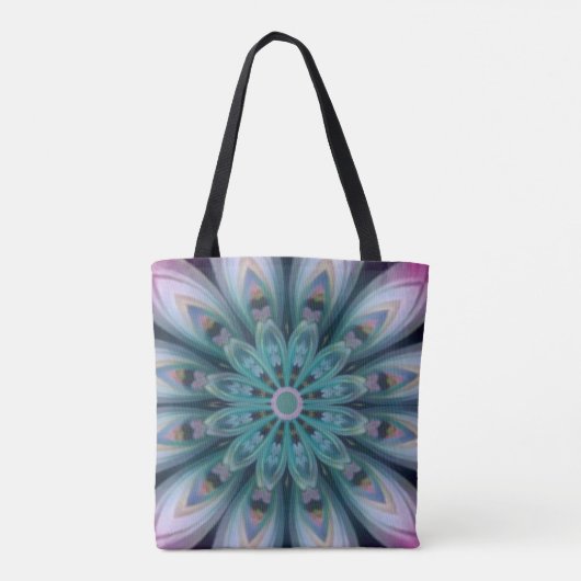 Roze & Groene Bloem Mandala Tas (Achterkant)