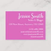 Roze groene bloem Natuur fotografie Visitekaartje (Achterkant)