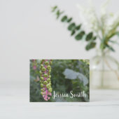 Roze groene bloem Natuur fotografie Visitekaartje (Staand voorkant)