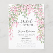 roze groene bloem waterverf budget vrijgezellenfee (Voorkant)