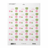 Roze & Groene bloemblad bloeit Adresetiketten Etiket (Full Sheet)