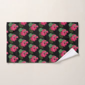 Roze groene bloemen bad handdoek (Handdoek)