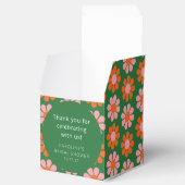Roze Groene Bloemen Bruiloft Feest Aangepaste Dank Bedankdoosjes (Geopend)