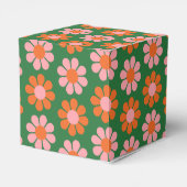 Roze Groene Bloemen Bruiloft Feest Aangepaste Dank Bedankdoosjes (Achterkant)