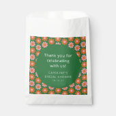 Roze Groene Bloemen Bruiloft Feest Aangepaste Dank Bedankzakje (Voorkant)