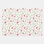Roze groene bloemen Feminine Wrapping Paper (Voorkant 2)
