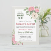 Roze Groene Bloemen Kerk Vrouwen Retreat Kaart (Staand voorkant)