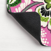 Roze groene bloemen Mousepad Muismat (Hoek)
