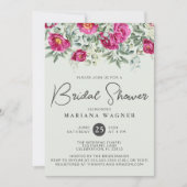 Roze Groene Bloemen op Sage Vrijgezellenfeest Kaart (Voorkant)