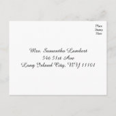 Roze & Groene Bloemen Streep Huwelijk RSVP Post Ka Uitnodiging Briefkaart (Achterkant)