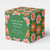 Roze Groene Bloemen Vrijgezellenfeest Custom Dank  Bedankdoosjes (Voorkant Zijde)